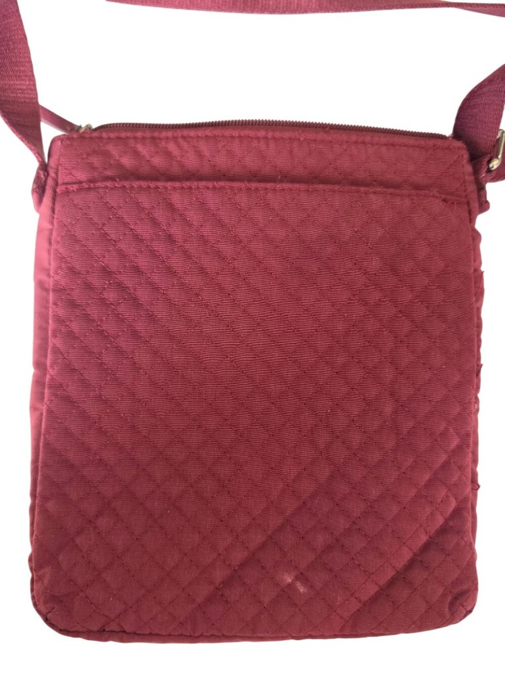 Vera Bradley Quilted Crossbody Organizer Bag Burgundy Plum Floral Interior - Picture 10 of 13